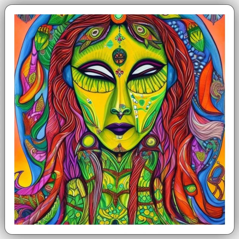 Ayahuasca Tee Sticker Größe S (10 x 10 cm)