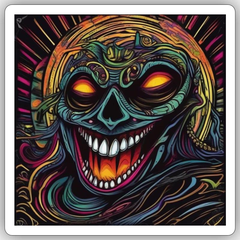 abstraction - Sticker size S (10 x 10 cm) - white matte