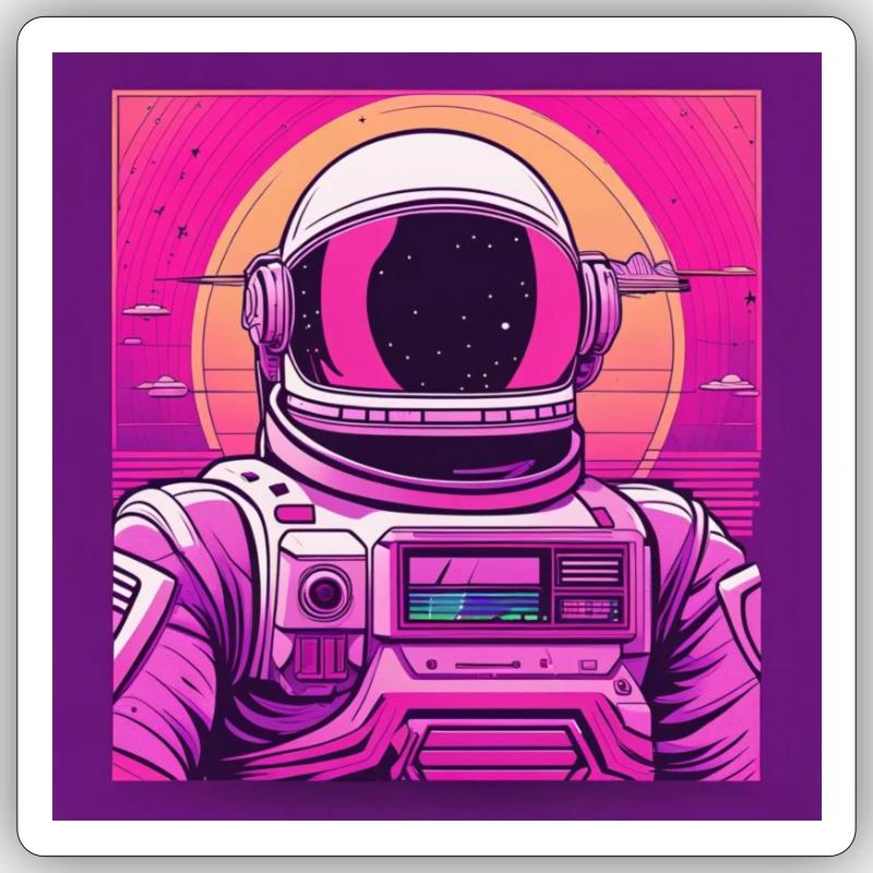 Le capitaine de l'espace Sticker taille S (10 x 10 cm)