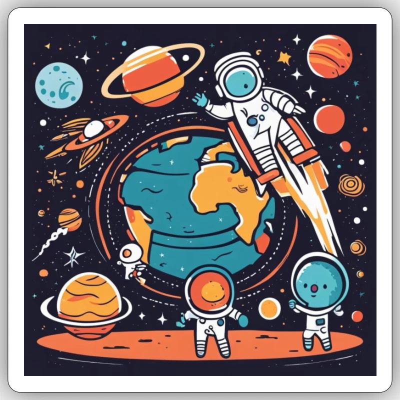 Wir sind die Erde - Sticker Größe S (10 x 10 cm) - Mattweiß