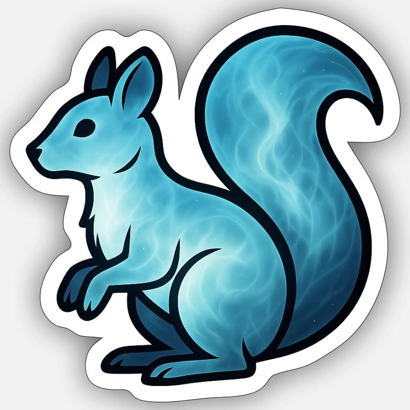 Seelentier und Wächterwesen: Eichhörnchen - Sticker Größe S (10 x 10 cm) - Mattweiß