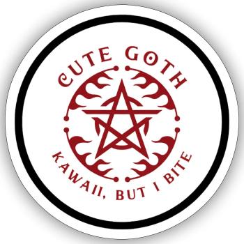 Cute Goth Pentagram Crest - Sticker size S (10 x 10 cm) - white matte - Front