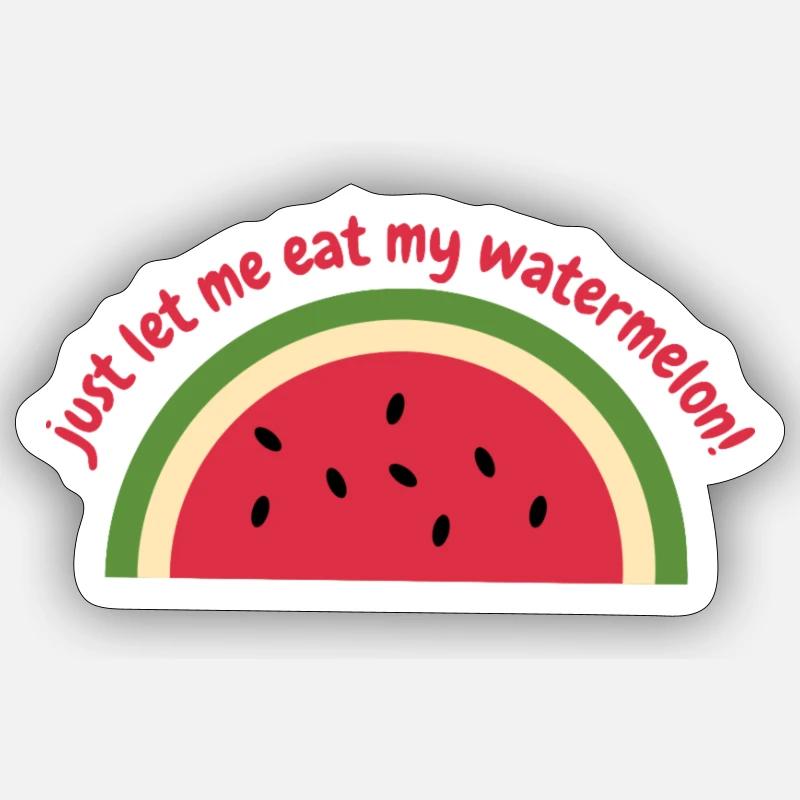 Fammi mangiare il mio cocomero - Sticker formato S (10 x 10 cm) - bianco opaco