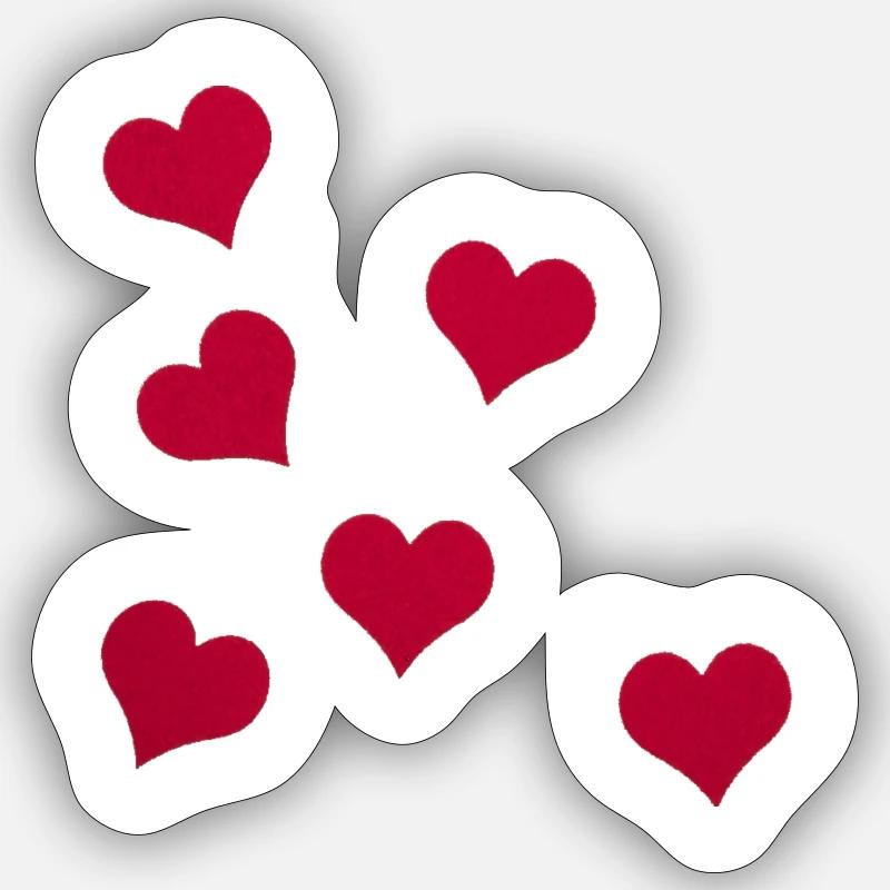 hearts - Sticker size S (10 x 10 cm) - white matte