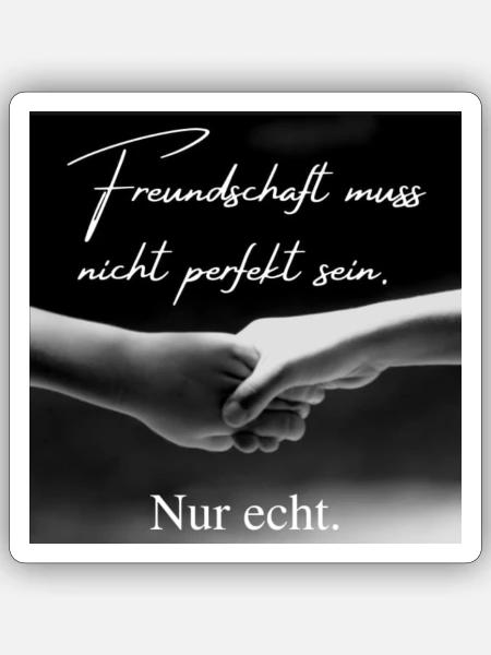 Freundschaft - Sticker Größe S (10 x 10 cm) - Mattweiß