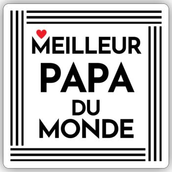 Der beste Vater der Welt, Vatertag - Sticker Größe S (10 x 10 cm) - Mattweiß - Vorne