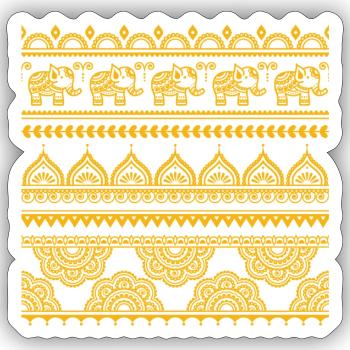 Goldene Elefanten und Stammesgrenzen - Sticker Größe S (10 x 10 cm) - Mattweiß - Vorne