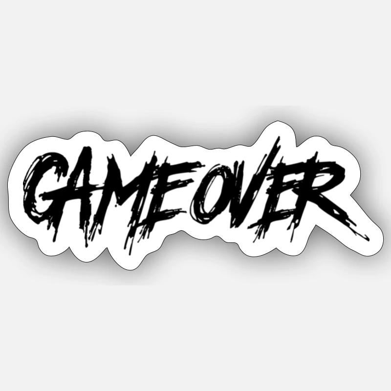 Game Over - Game End, The Gamer Hatescreen - Sticker size S (10 x 10 cm) - white matte