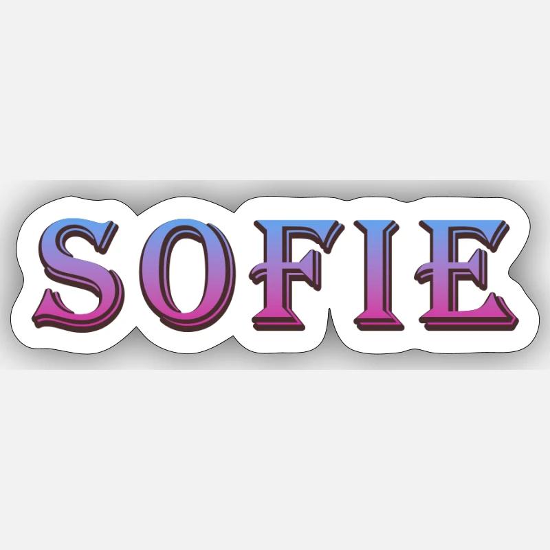 Farbenfroher 3D-Text mit Glitzereffekt Sticker Größe S (10 x 10 cm)
