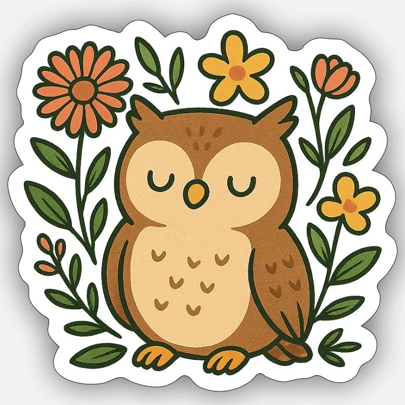 süße Eule Sticker Größe S (10 x 10 cm)