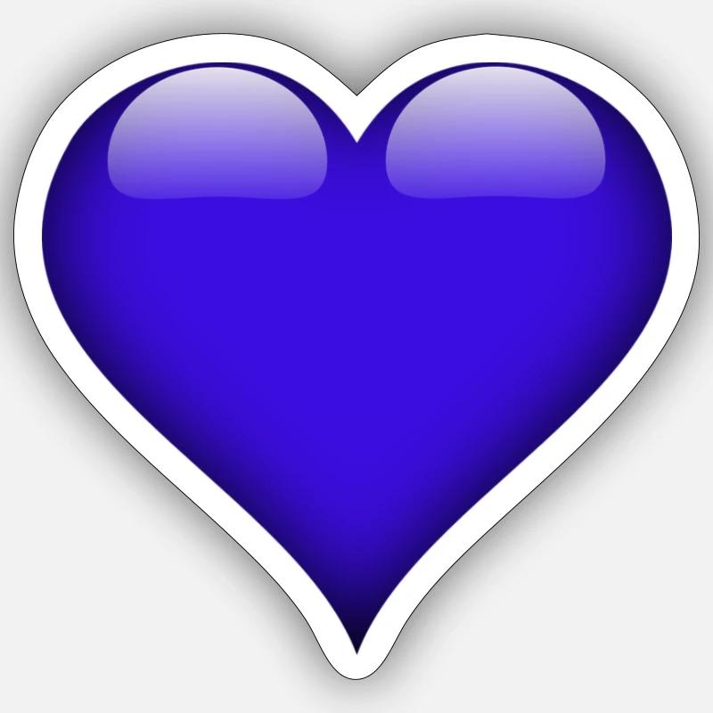 Glänzendes Blauherz - Sticker Größe S (10 x 10 cm) - Mattweiß