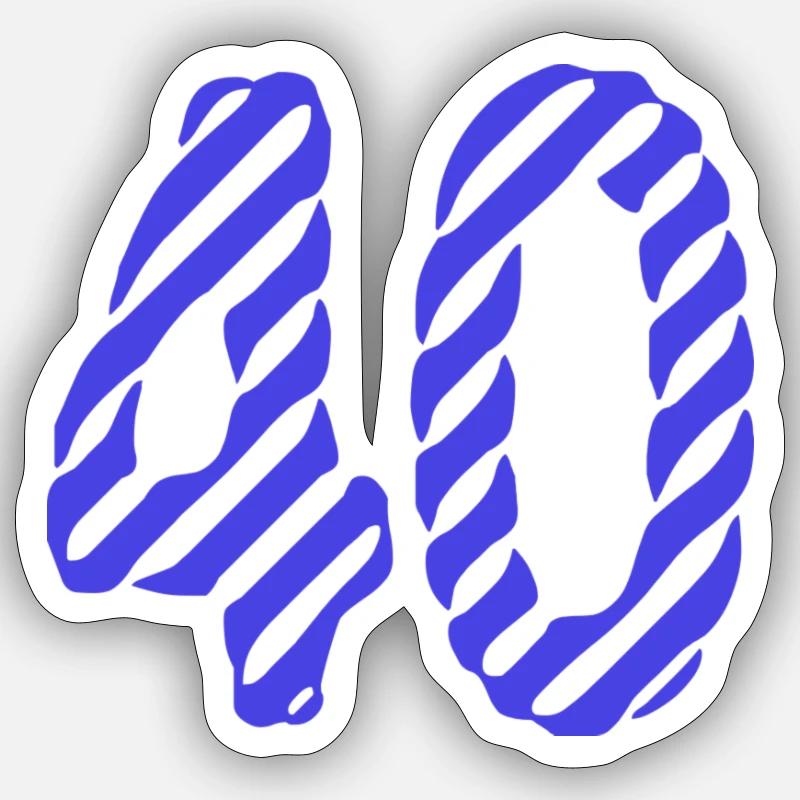 40. 40 ANS. 40e ANNIVERSAIRE. ANNIVERSAIRE 40 ANS. - Sticker taille S (10 x 10 cm) - blanc mat