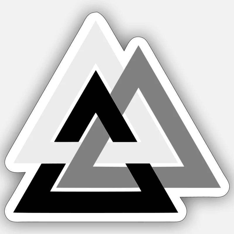 Valknut - Sticker taille S (10 x 10 cm) - blanc mat