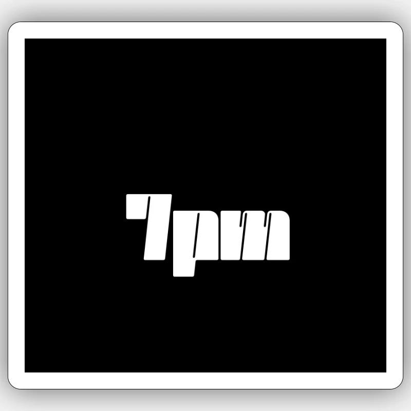 19h - Sticker taille S (10 x 10 cm) - blanc mat
