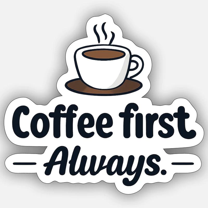 Coffee First - Sticker size S (10 x 10 cm) - white matte