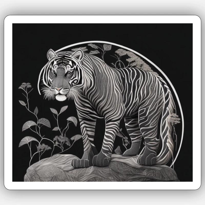 Tiger - Sticker Größe S (10 x 10 cm) - Mattweiß