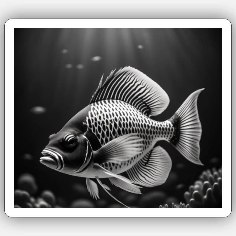 Black fish Sticker size S (10 x 10 cm)