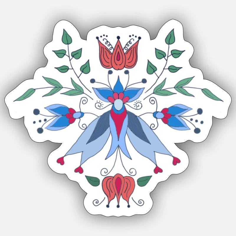 Fantasy Flower Arrangement - Sticker size S (10 x 10 cm) - white matte