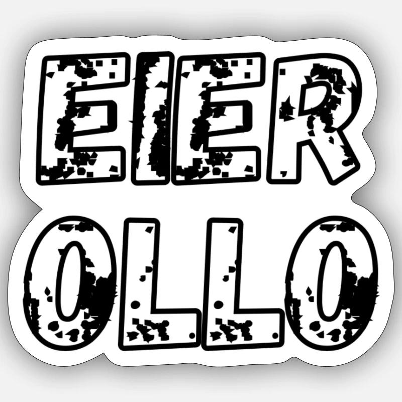 Eier Ollo - Sticker Größe S (10 x 10 cm) - Mattweiß