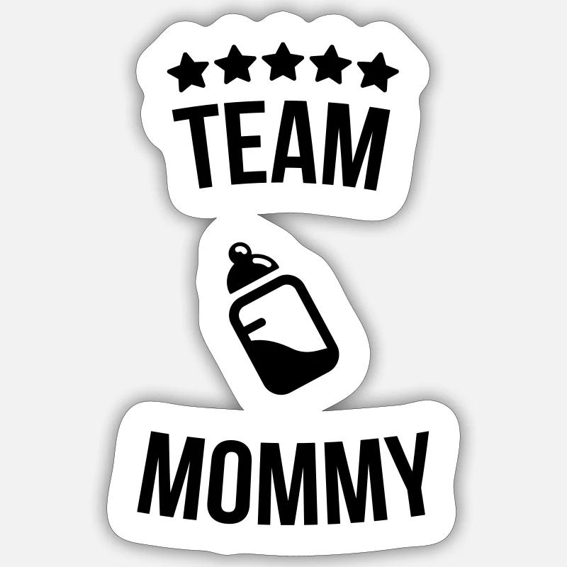 Team Mommy Mutti Mutter Fläschchen Milch Sticker Größe S (10 x 10 cm)