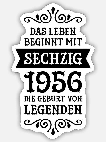 Das Leben Beginnt Mit Sechzig... - Sticker Größe S (10 x 10 cm) - Mattweiß