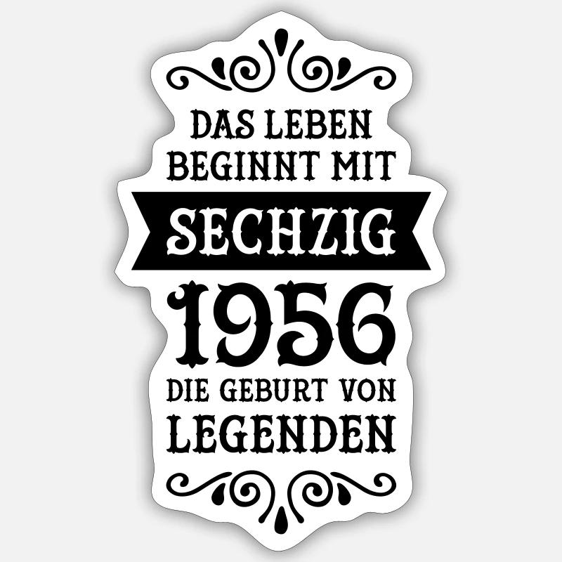 Das Leben Beginnt Mit Sechzig... Sticker Größe S (10 x 10 cm)