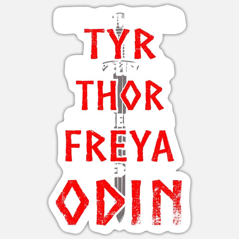 Wikinger - Odin - Sticker Größe S (10 x 10 cm) - Mattweiß