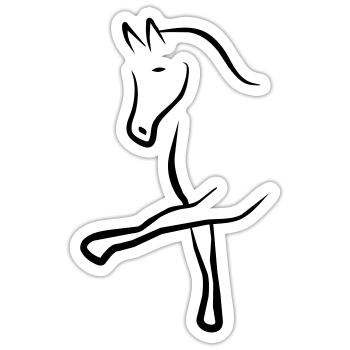 dressage - Sticker size S (10 x 10 cm) - white matte - Front