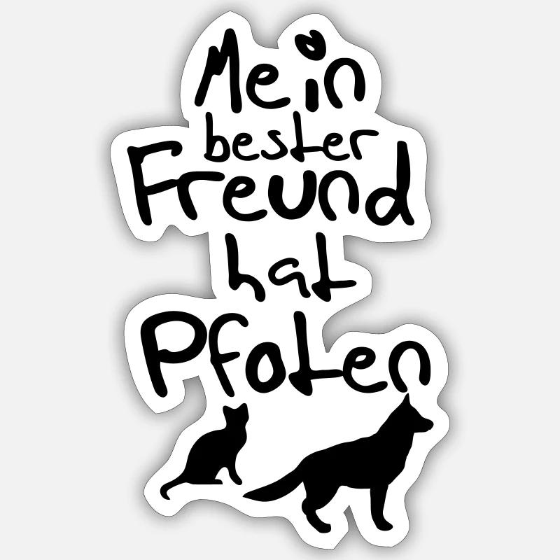 Bester Freund mit Pfoten Geschenk Sticker Größe S (10 x 10 cm)