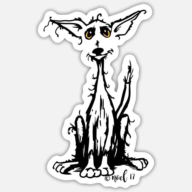 Rauhaar Hund - Sticker Größe S (10 x 10 cm) - Mattweiß