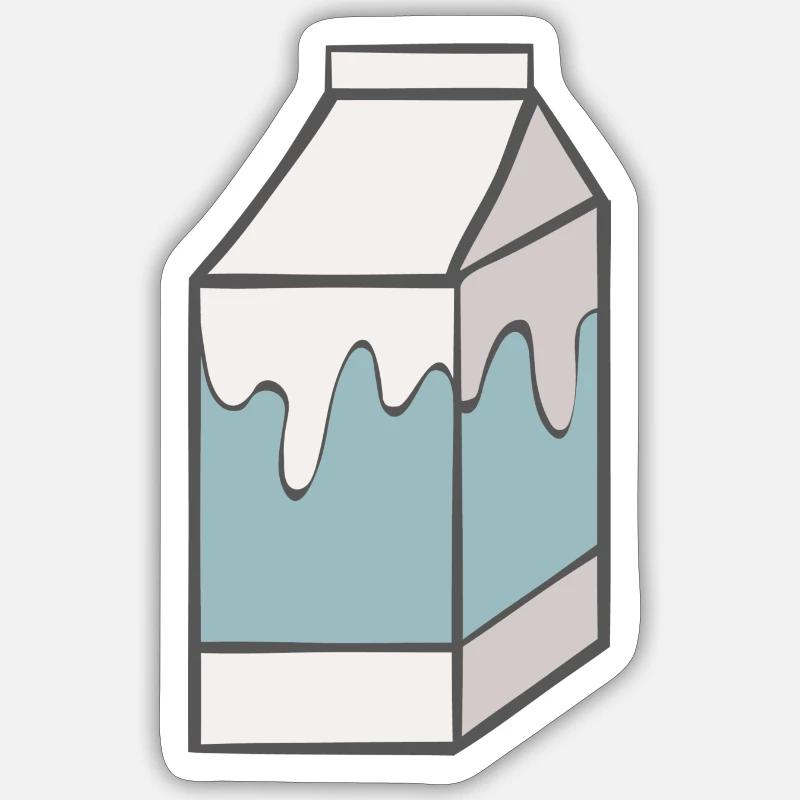 Lait - Sticker taille S (10 x 10 cm) - blanc mat
