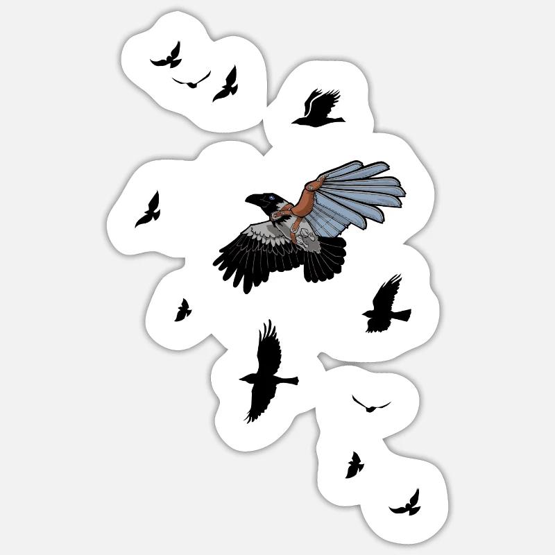 Cyborg-Vogel - Sticker Größe S (10 x 10 cm) - Mattweiß