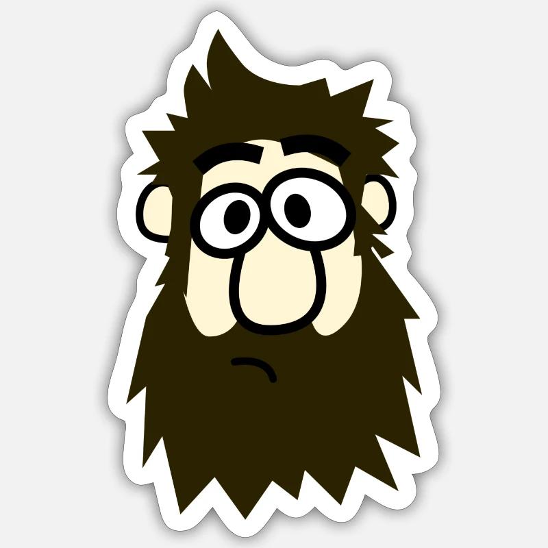 Brillenbart Comicheld Sticker Größe S (10 x 10 cm)