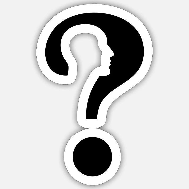 Question mark with silhouette man # Sticker size S (10 x 10 cm)