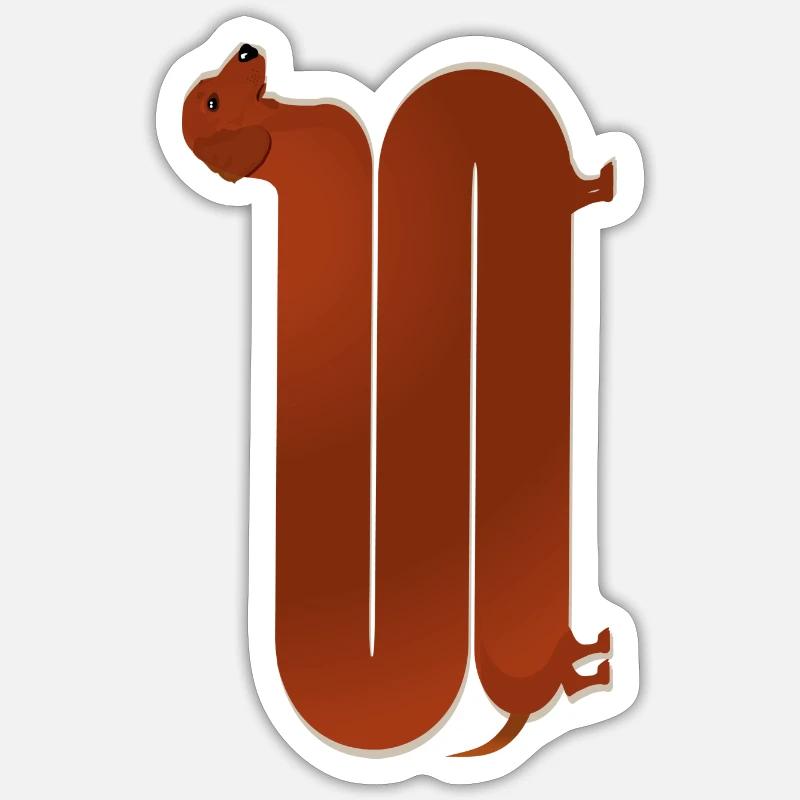 dackel - Sticker Größe S (10 x 10 cm) - Mattweiß