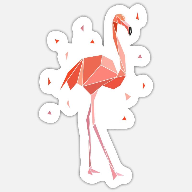 flamant - Sticker taille S (10 x 10 cm) - blanc mat