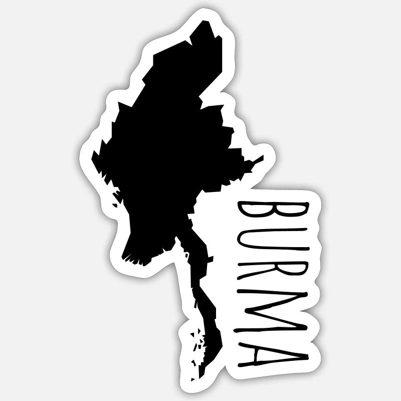 Burma - Sticker Größe S (10 x 10 cm) - Mattweiß