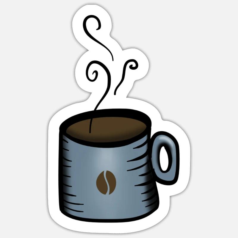 Coffee cup drawing - Sticker size S (10 x 10 cm) - white matte