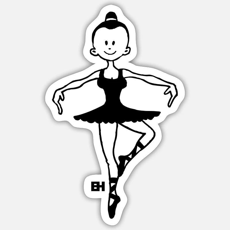 Ballerina - Ballet - Dancer - Dance - Sticker size S (10 x 10 cm) - white matte