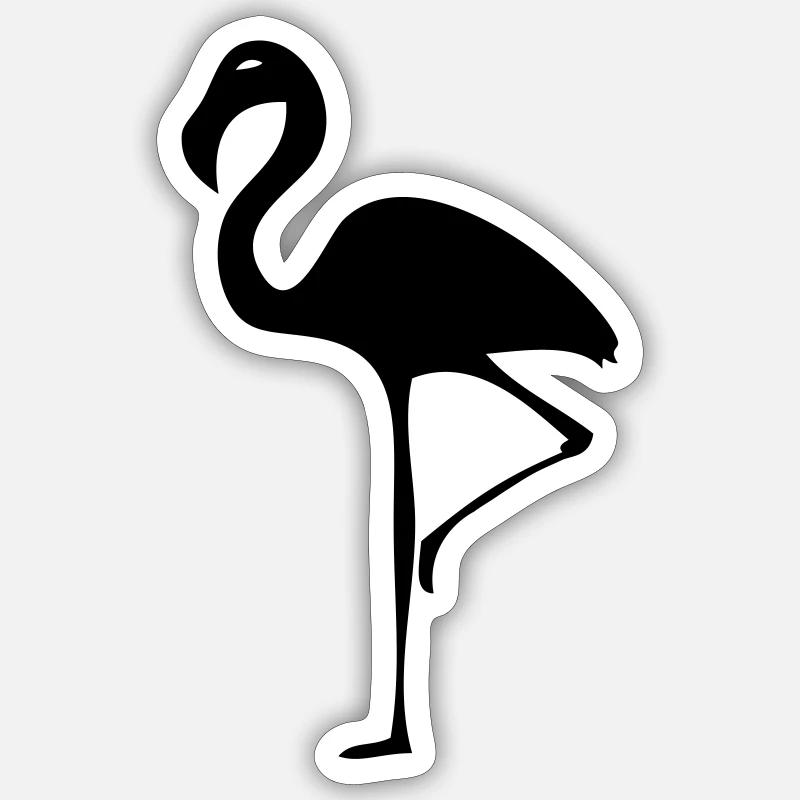Flamant - Sticker taille S (10 x 10 cm) - blanc mat