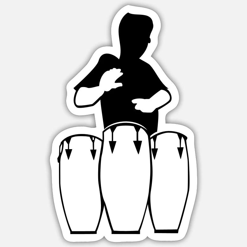 drummers, conga player Sticker size S (10 x 10 cm)