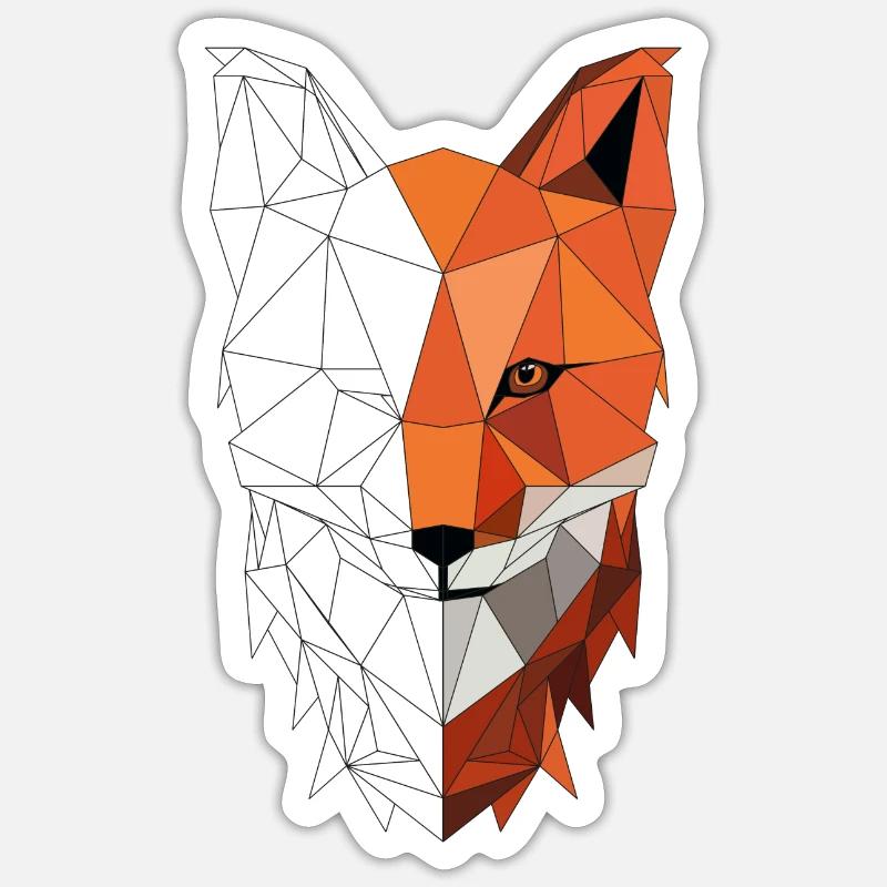 Fuchs Low Poly Sticker Größe S (10 x 10 cm)