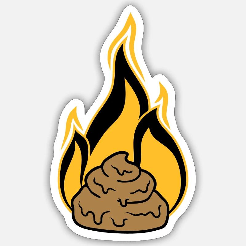 shit is on fire shit kot heap hack kack Sticker size S (10 x 10 cm)