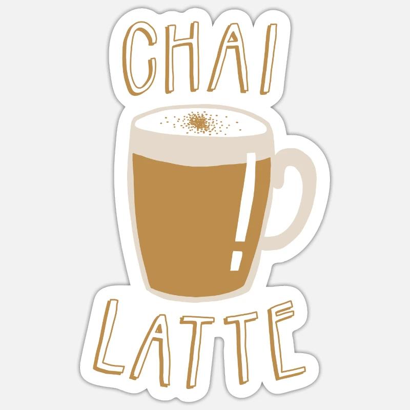 Chai latte - Sticker taille S (10 x 10 cm) - blanc mat
