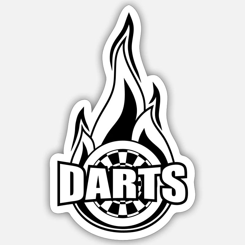 black darts burning fire target flame flames Sticker size S (10 x 10 cm)