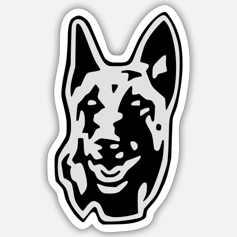 2 malinois Sticker size S (10 x 10 cm)