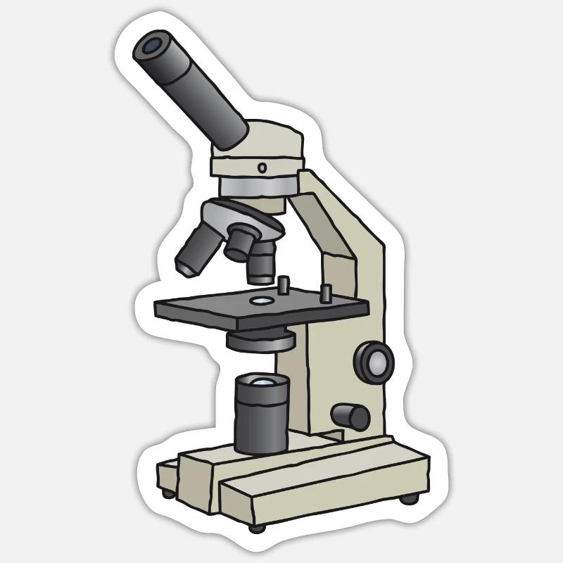 Microscope - Sticker size S (10 x 10 cm) - white matte