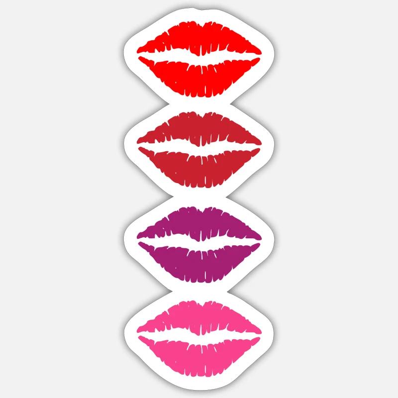 Bouche de rouge à lèvres Sticker taille S (10 x 10 cm)