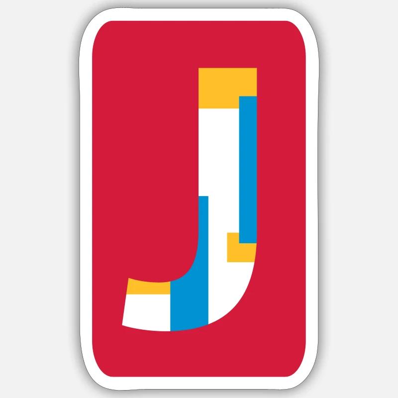 Buchstabe J - Sticker Größe S (10 x 10 cm) - Mattweiß