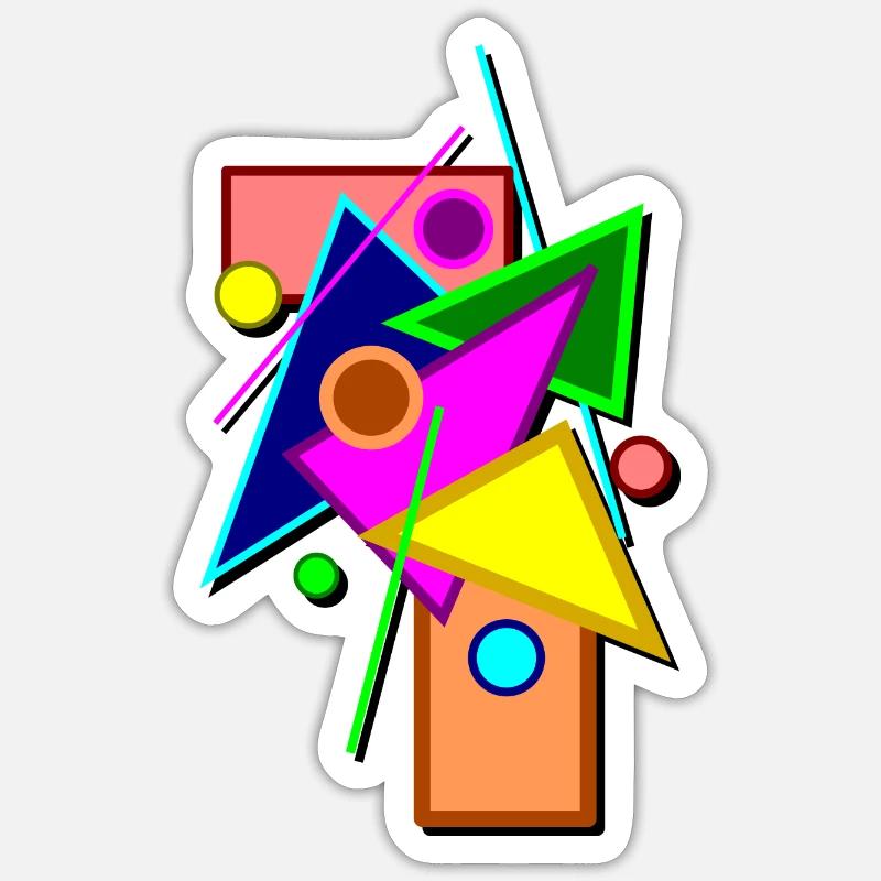 géométrie - Sticker taille S (10 x 10 cm) - blanc mat